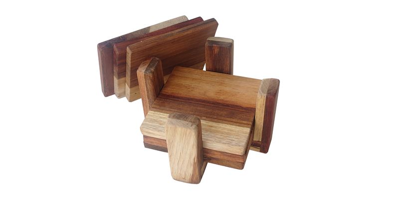 Cradled Kiaat Coasters