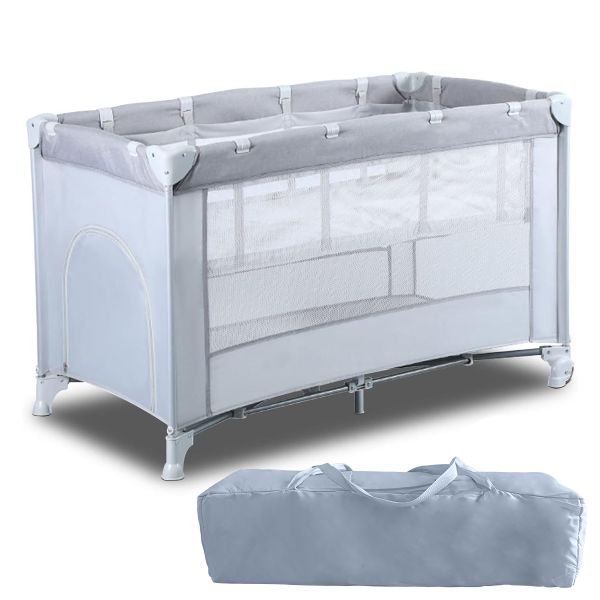 Portable &amp; Foldable Cot Bed Bedside Baby Sleeper Baby Crib-125x65x78cm