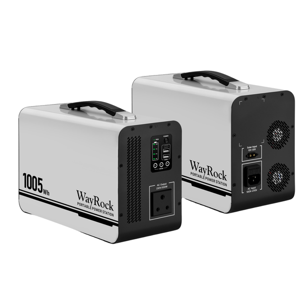 WayRock Portable Power Station 1005Wh/AC 300W Solar Generator, Home Backup