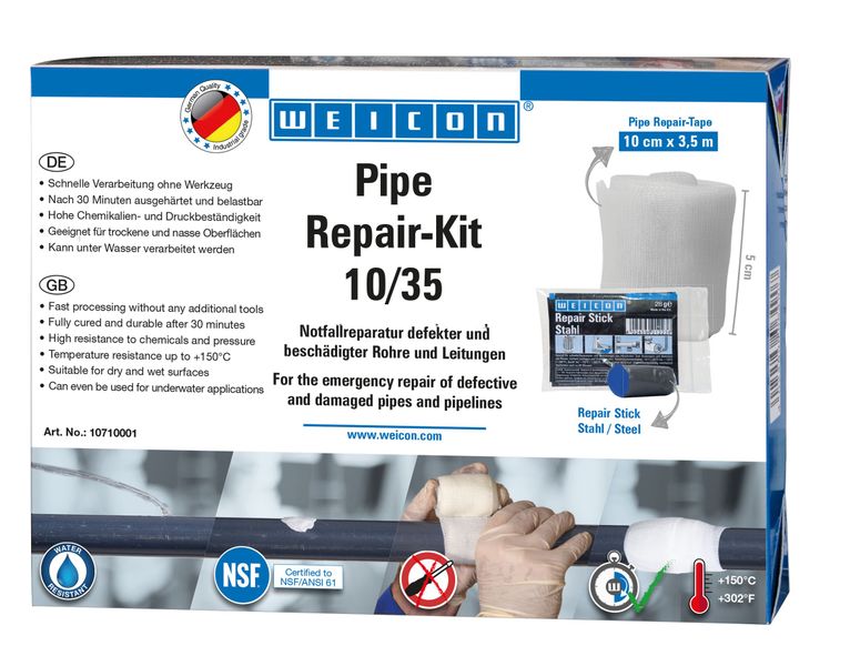 WEICON Pipe Repair Kit 10/35 | 10 cm x 3,6 m | For pipes