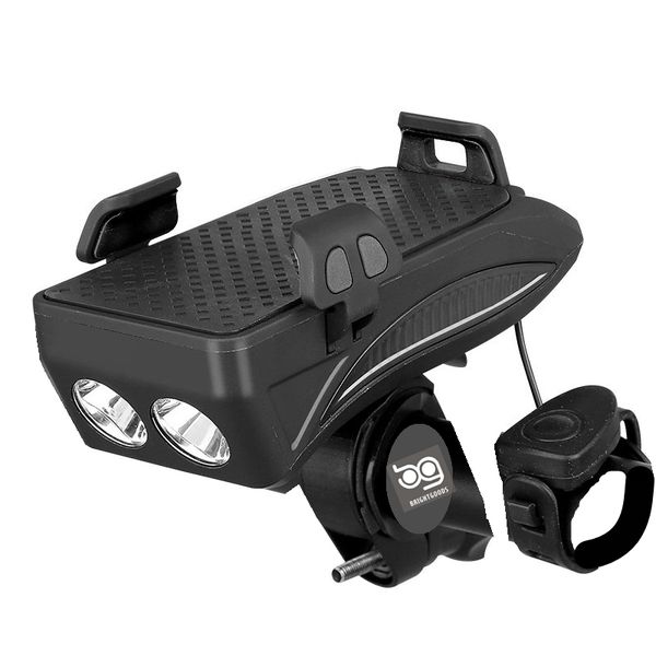 Brightgoods 4 in 1 Bicycle Light with Horn/Mobile Phone Stand/Power Bank