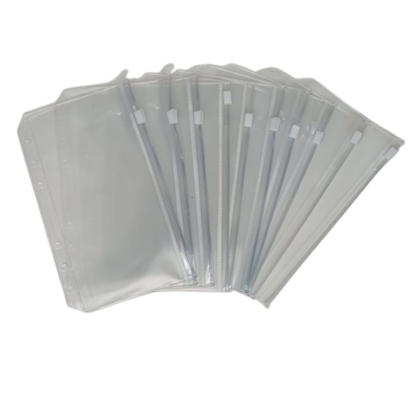 10 x A6 Transparent (Frosted) Ziplock Binder Envelopes
