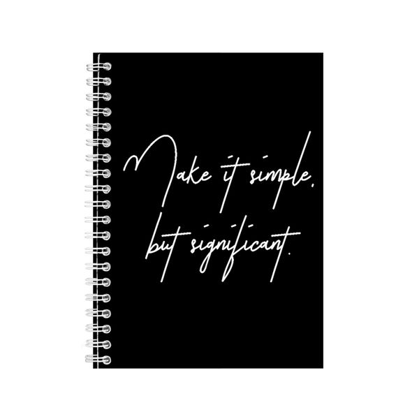Simple A5 Notebook Spiral Lined Motivational Saying Graphic Notepad Gift186