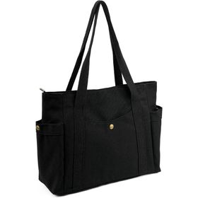 ZMBIRD - Luxury Faux Leather Shoulder Tote Bag With Silver Accents