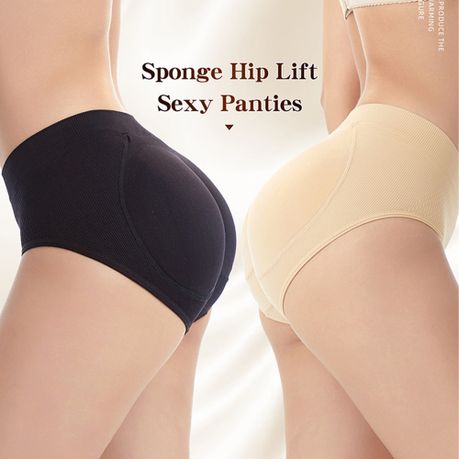 Body Wrap Pants Shapewear Breathable Sponge Cushion Hip Lift Pants High  Waisted Belly Pants Panties for Women (Black, XXL)