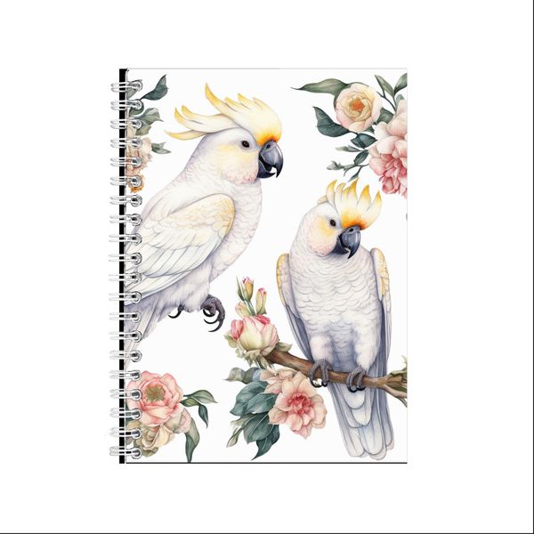 COCKATOO Watercolor A5 Spiral Notebook B-Day Gift
