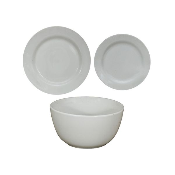 George &amp; Mason - 12 Piece Porcelain Round White Dinner Set