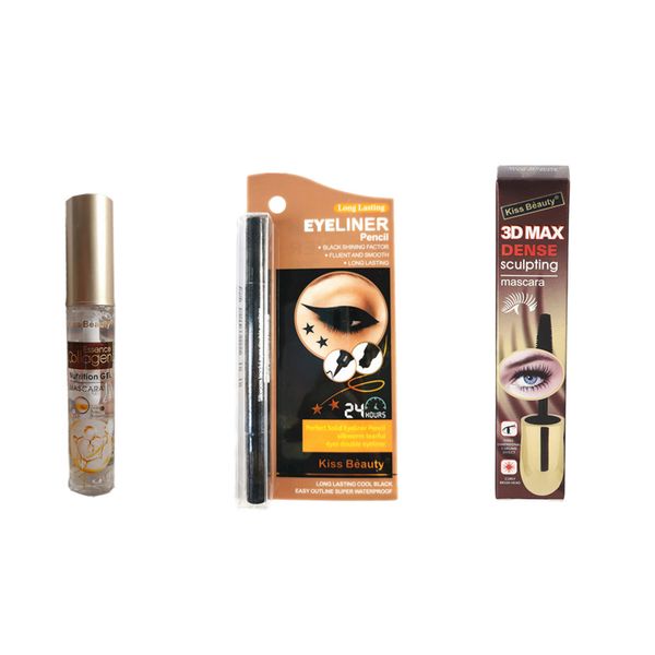 Kiss Beauty 3D Waterproof Mascara Eyelash Growth Gel Double Eyeliner Stamp