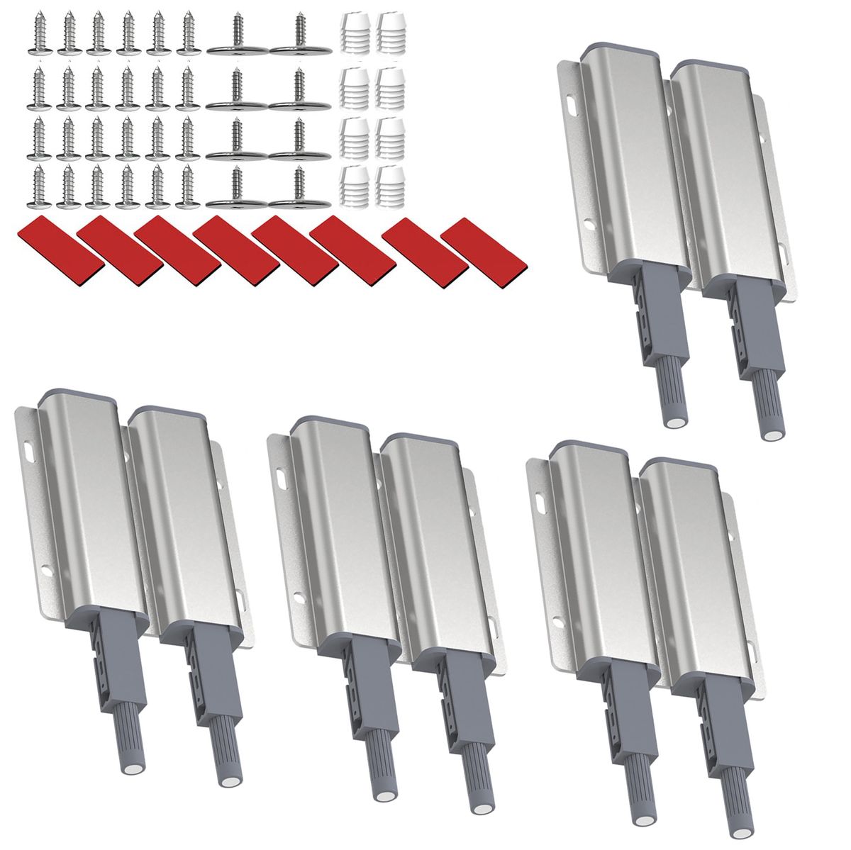 4 Pieces Heavy Duty Double Magnetic Push Latch Catch for Cabinet Door