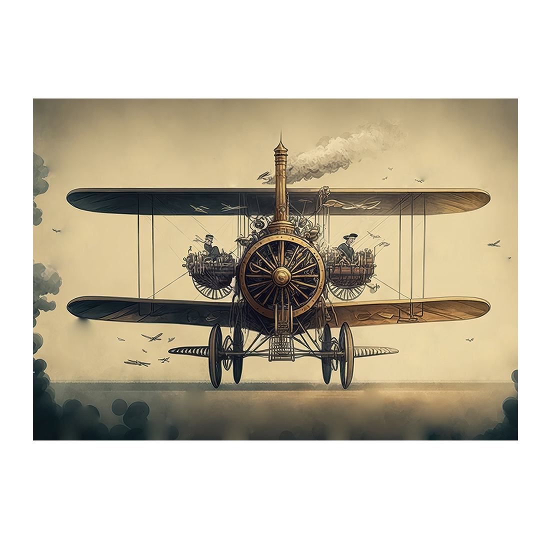 Wall Art Canvas Steampunk Design Biplane Shop Today Get It