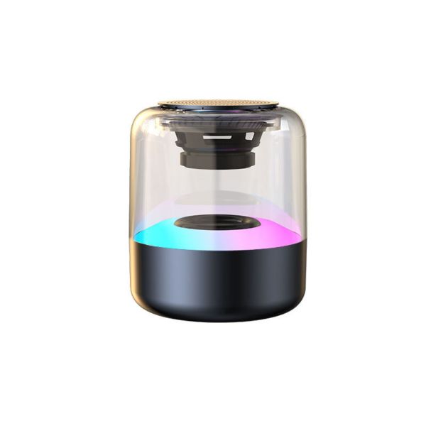 Wireless Stereo Speaker, Portable Bluetooth Speaker with RGB Lights - Black