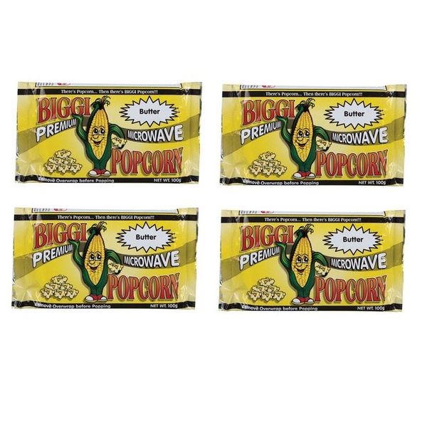 Bulk Pack 4 x Premium Microwave Popcorn Butter 100g Each