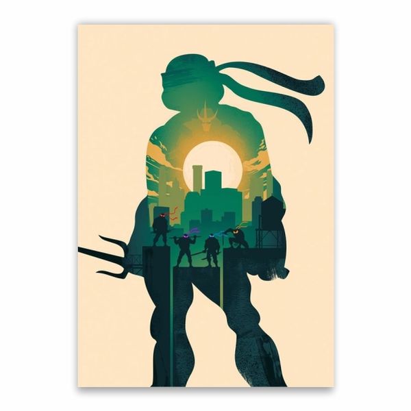 Teenage Mutant Ninja Turtles Silhouette Poster - A1