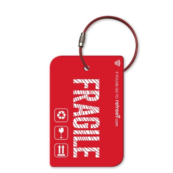 Retreev Smart NFC & QR Code Luggage Tag: Secure Bag Retrieval - Fragile