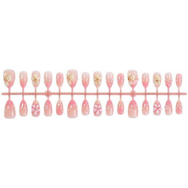 New foreign wearable wholesale, spring and summer floral pink nail art,