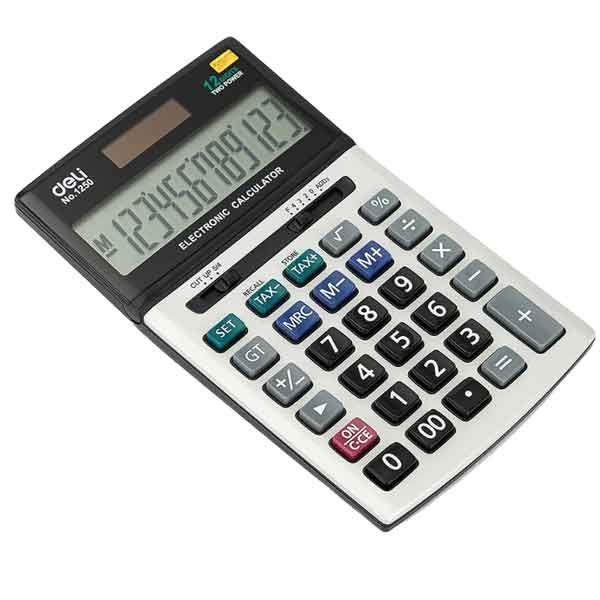 Deli 1250 Electronic Calculator - 12 Digits Two Power