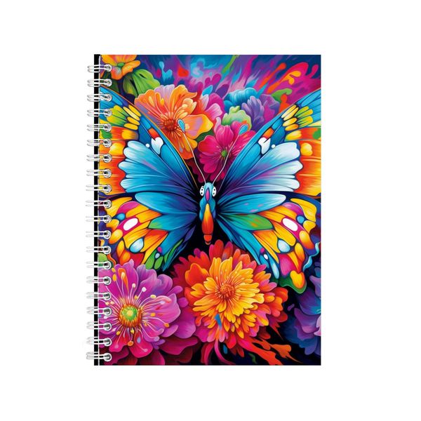 Carnations View Butterflies Neon Notebook Gift Idea A4 Notepad Pad 70
