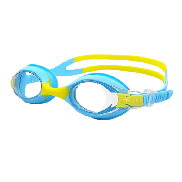 Colour Blocking Waterproof Children's Swimming Goggles - Blue/Yellow