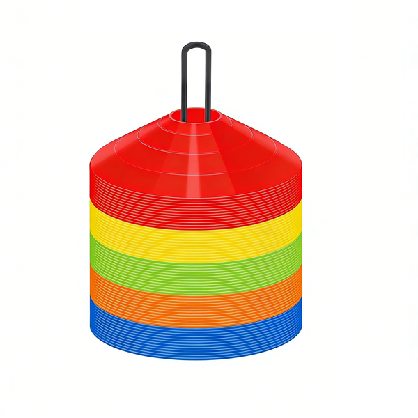 Agility Soccer Cones 60 Pack with Bag &amp; Brackets, 7" Sports Training Cones