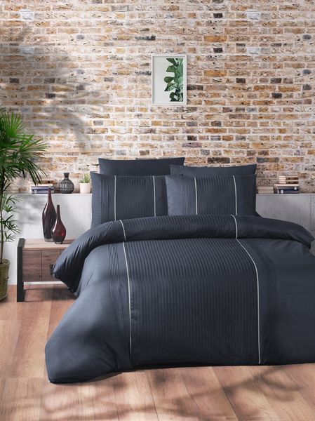 Cottonbox 6 Piece Deluxe Ranforce Duvet Set - Elegant Denim