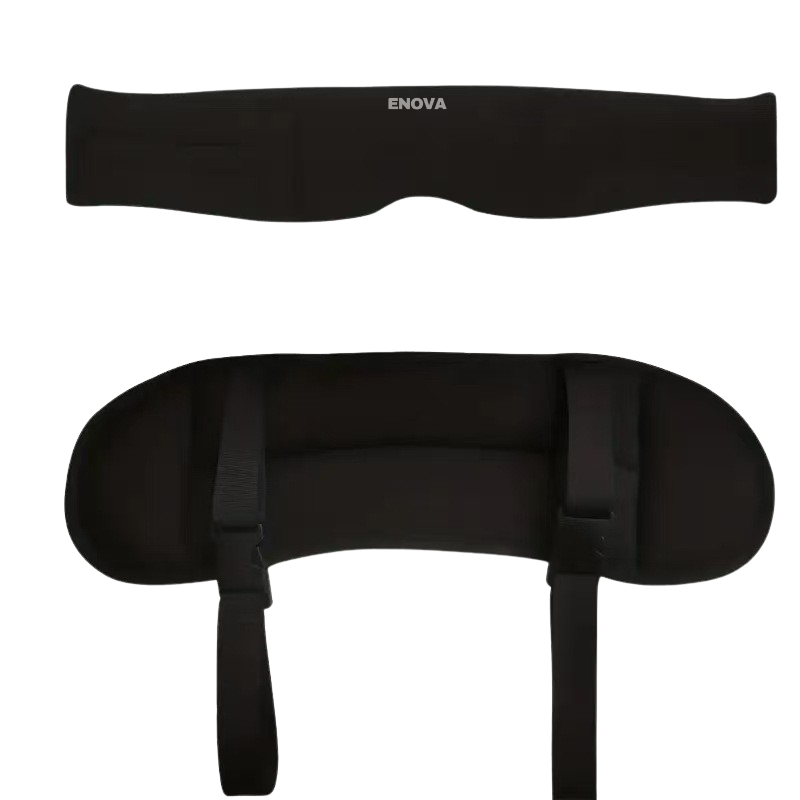 Enova Travel Pillows for Airplanes with Head Strap & Eye Mask - Black