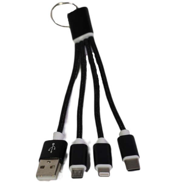 Larry's Digital Accessories - Keyring USB Cable 3 in 1 - Black