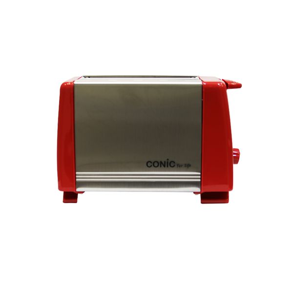 Conic Stainless Steel Premium 2-Slice Toaster - Red