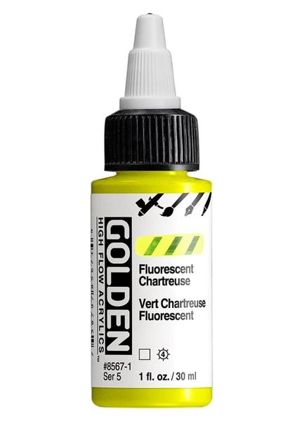 High Flow Acrylics by GOLDEN, 30ml / 1fl.oz - Fluorescent Chartreuse