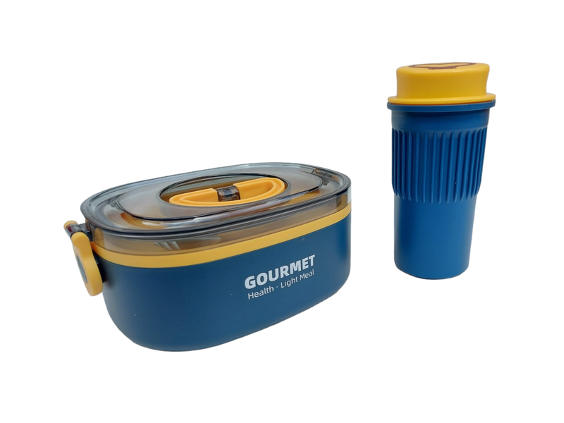 BPA Free Multilayer Lunch With Holding Handle and Travel Cup and Spork