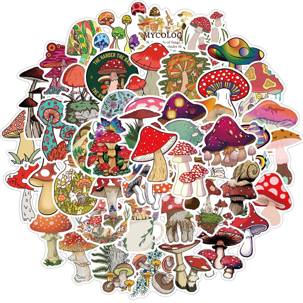 Artikon 50pcs Stickers Pack Art Craft - Cartoon Mushroom Doodle | Shop ...