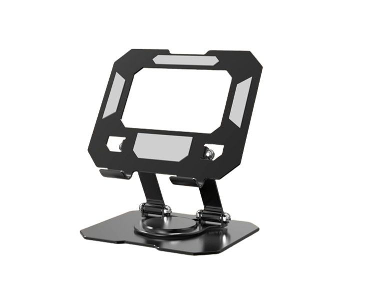 360 Rotating Metal Tablet Stand, Adjustable Folding Desktop Stand, White.