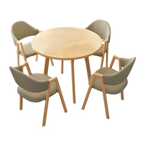 Round Dining Table 4 Chairs Set, Round Wooden Dining Tables For 4