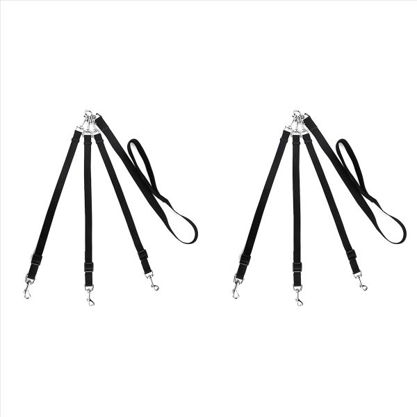 3 Way Dog Leash 3 In 1 Multiple Dog Pet Cat Puppy Leashes (Black)