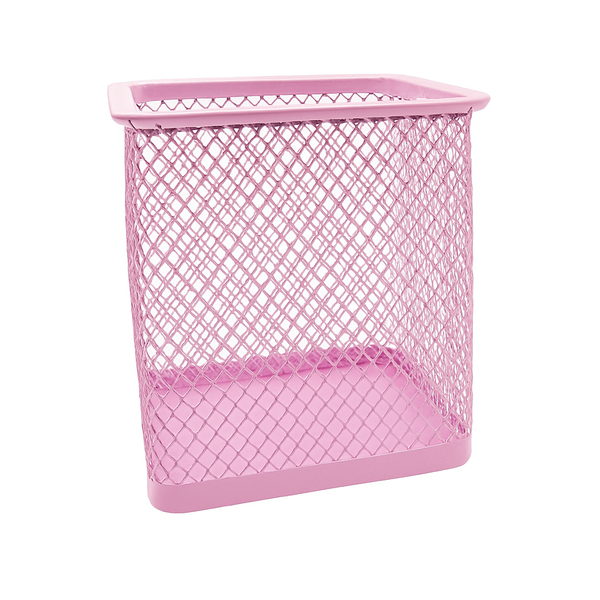 Metal Mesh Pen Holder - Baby Pink