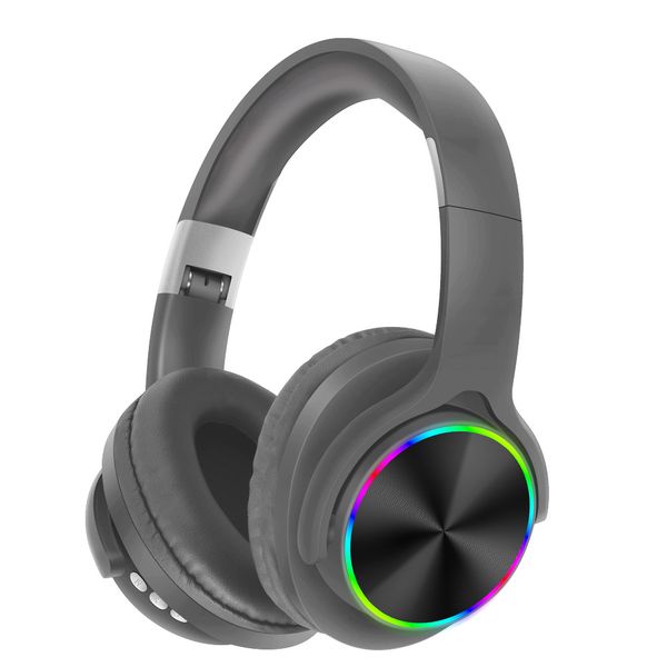 Grey Wireless stereo RGB shine color changing gaming headphone