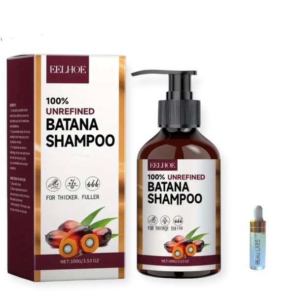 100% Unrefined Batana Oil Shampoo + Mini Beau Labs Serum