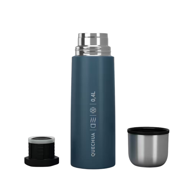 Quechua Essential Stainless Steel Isothermal Flask with Cup - 400ml