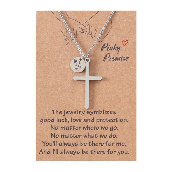 Cross I love You Necklace on Message Card