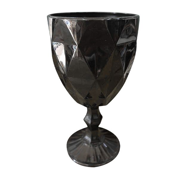 Crystale Wine Glasses For Table Decor - 6 Pieces - Black