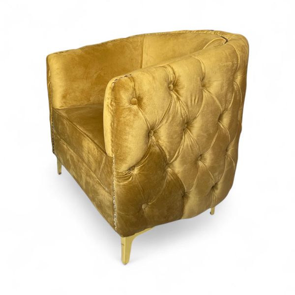 One Seater Velvet Chesterfield Couch