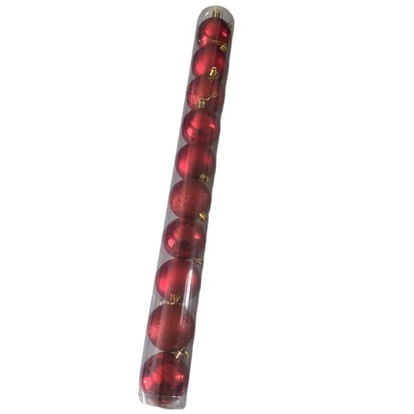 10-Piece Christmas Tree Ball/Bauble Set - Matte &amp; Shimmer Finish