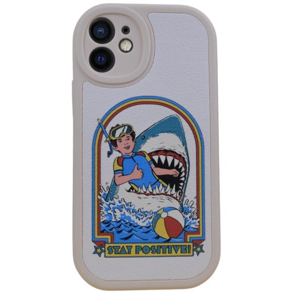 Stylish Shark Print Phone Cover - Compatible With - iPhone 12 Mini