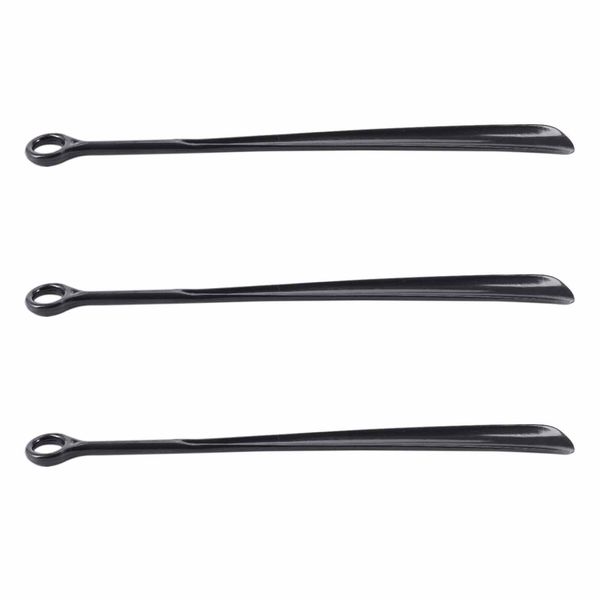 3X 18 5Inch Plastic Extra Long Handle Shoe Horn Shoehorn Black
