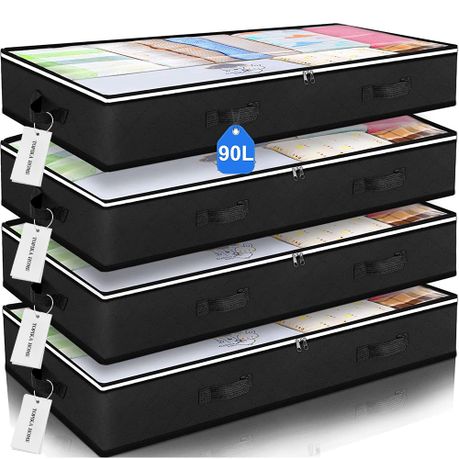 TopikaHome Under Bed Storage Container, 90L with Handles&Clear Window 4Pack Image