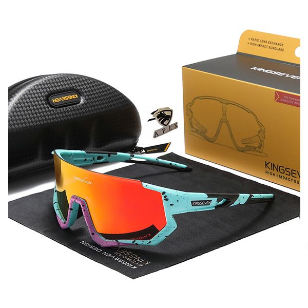 KINGSEVEN APEX Polarized Mountain Cycling Glasses for men &amp; Apex Bookmark