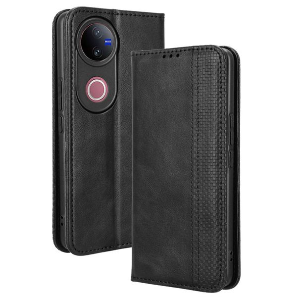 Magnetic Buckle Retro Patterned Leather Case For Vodafone Smart V22