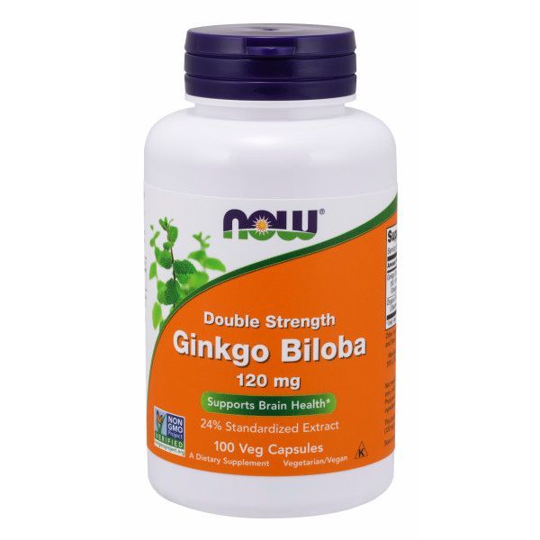 NOW Foods Ginkgo Biloba Double Strength 120 Mg - 100 Veg Caps