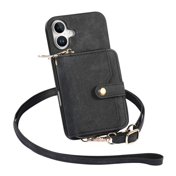 Large Capacity Card Holder Lanyard Phone Case Compatible with iPhone 17