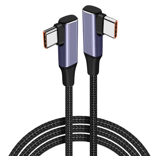 100W PD Fast Charging USB C-C Cable 2 Right Angle Wire 90 Degree Data Cable