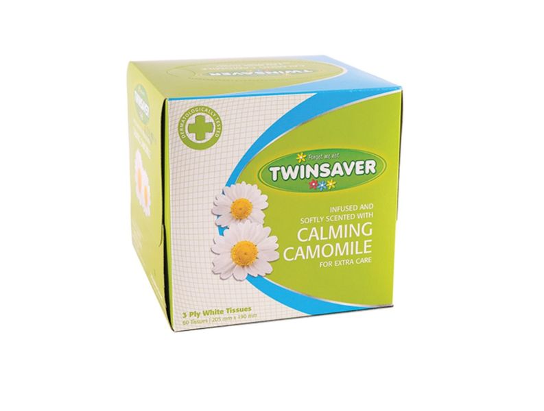 Twinsaver - 3 Ply Camomile Infused Scented Facial Tissues (60 Sheets)